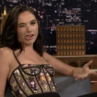 😝 Gal Gadot actress, celebrity, woman, television, portrait, winking telegram sticker
