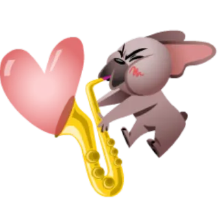 🎷 coala, animal, desenho animado, saxofone, música, coração telegram sticker