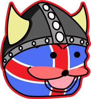 🇮🇸 สุนัข, ไอซ์แลนด์, คันทรีบอล, ไวกิ้ง, หมวกกันน็อก telegram sticker