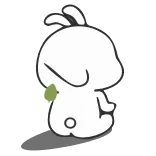 ☔ Hase, Cartoon, Niedlich, Tier, Weiß, Sitzend telegram sticker