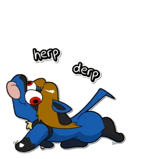 😸 herp derp animal, dibujos animados, gracioso, tonto, Herp, Derp telegram sticker