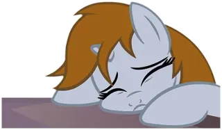 😞 pônei, dormindo, cansado, desenho animado, animal, equino telegram sticker