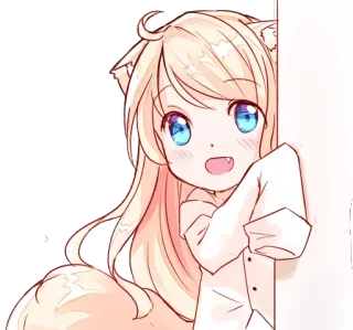 😀 Anime, Manga, Kawaii, Mignon, Fille chat whatsapp sticker