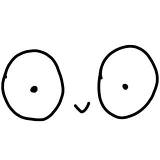 🙂 olhos, encarando, preto, branco, simples, desenho animado whatsapp sticker