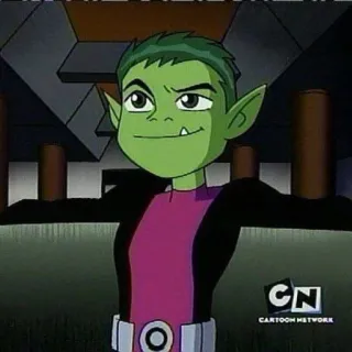 🐍 Beast Boy Teen Titans cartone animato, pelle verde, supereroe, Teen Titans, Beast Boy telegram sticker