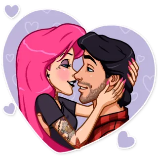 ❤️ Paar, Liebe, Herz, Romantik, Cartoon telegram sticker