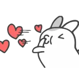 😍 うさぎ, 漫画, 動物, 愛, ハート, かわいい telegram sticker