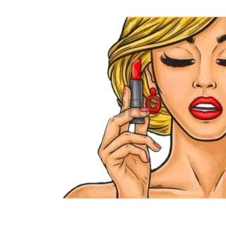 💄 woman, lipstick, makeup, beauty, blonde telegram sticker