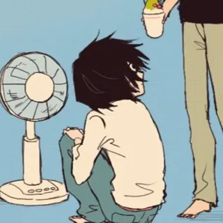 🦔 L Lawliet Death Note Anime, Manga, Detektiv, Fan, L telegram sticker