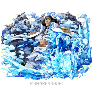 🔥 Admiral Aokiji One Piece @SHARES DRIFT Anime, One Piece, Almirante Aokiji, Militar, Gelo, Marinha, Violência telegram sticker