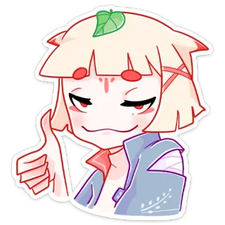 👍 Anime, Pollice in su, Carino, Personaggio, Cartone animato whatsapp sticker