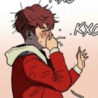 🌟 KXC cartone animato, malato, male, tosse, anime telegram sticker