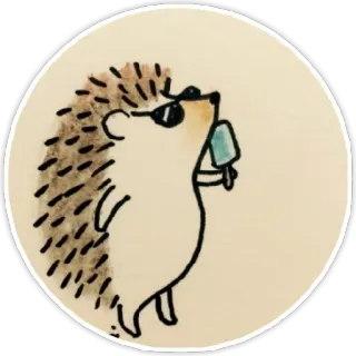 😎 ёж, животное, эскимо, солнцезащитные очки, милый whatsapp sticker