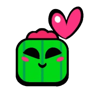 🥰 Spike Brawl Stars サボテン, とげ, ブロスタ, ゲーム, かわいい, ハート whatsapp sticker