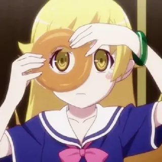 🧿 Anime, Mädchen, Donut, Süß, Blond, Charakter telegram sticker