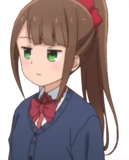😒 anime, girl, school uniform, cartoon, character telegram sticker