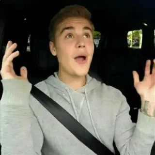 😡 Justin Bieber Justin Bieber, cantante, celebrità, popstar, musica, auto telegram sticker