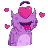 😍 Monster, Lila, Herz, Süß, Liebe telegram sticker