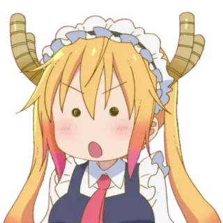 😮 Tohru Miss Kobayashi's Dragon Maid トール, ドラゴン, アニメ, 中指, 攻撃的 telegram sticker