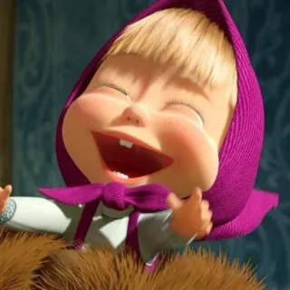 😂 Masha Masha and the Bear cartoon, meisje, blij, kind, animatie telegram sticker