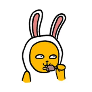 😗 кролик, мороженое, мультфильм, наклейка telegram sticker