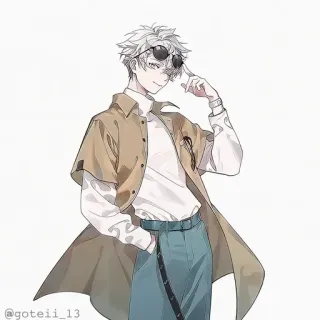 💠 @goteii_13 Anime, Hombre, Elegante, Gafas de sol, Arte whatsapp sticker