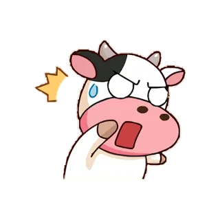 😱 krowa, kreskówka, zły, wyraz twarzy, zwierzę telegram sticker