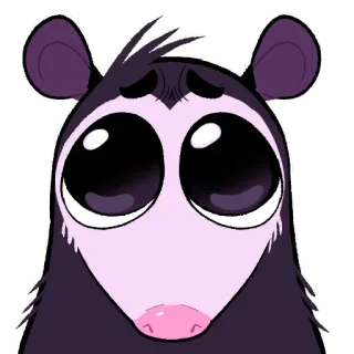 🥺 opossum, cartoon, animal, cute, eyes whatsapp sticker
