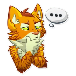 🤔 chat, pensif, animal, orange, autocollant, question whatsapp sticker