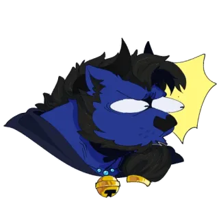 ⁉️ Furry, Wolf, Dier, Cartoon, Personage, Halsband, Bel telegram sticker