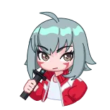 😉 Anime, Kreskówka, Broń, Celowanie, Dziewczyna, Pistolet, Obraźliwe telegram sticker