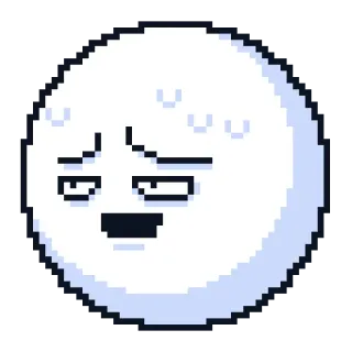 😓 pixel art, emoji, cartoon, mood, expression, digital art telegram sticker