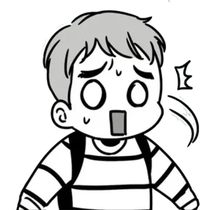 😲 Мультик, Выражение, Шок, Обеспокоен, Испуганный, Эмоция telegram sticker