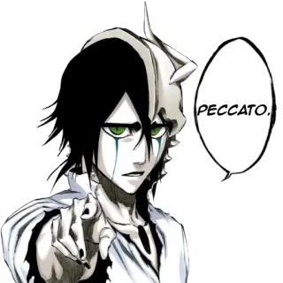 👉 Ulquiorra Cifer Bleach PECCATO. Anime, Manga, Ulquiorra, Bleach, Postać, Złoczyńca whatsapp sticker