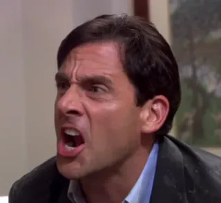 😡 Michael Scott The Office énervé, mème, drôle, série télé, comédie, The Office telegram sticker