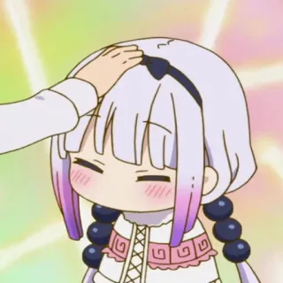 👍 Kanna Kamui Miss Kobayashi's Dragon Maid Anime, Kanna, Dragon Maid, Kopf tätscheln, süß, Kawaii, herzerwärmend telegram sticker