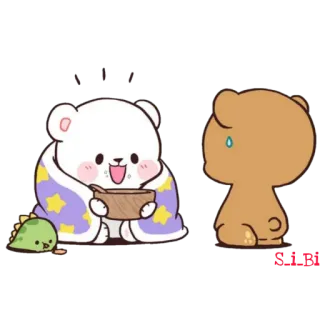 🤒 orso, carino, kawaii, cartone animato, animazione telegram sticker