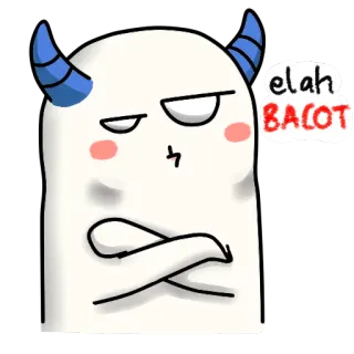 😒 elah BACOT cartoon, character, expression, monster, attitude telegram sticker