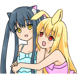😍 Anime, Ragazza, Cartone animato, Kawaii, Carino, Manga, Amicizia telegram sticker