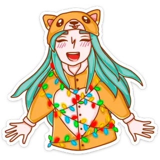 ✨ sticker, animé, dessin animé, guirlande lumineuse, mignon, joyeux telegram sticker