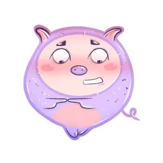 🤭 cerdo, animal, dibujos animados, lindo, pegatina whatsapp sticker