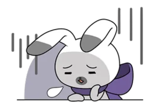 🦞 토끼, 슬픔, 화남, 동물, 만화 whatsapp sticker