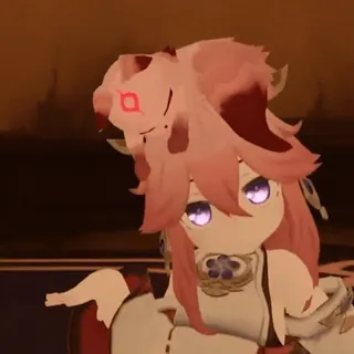 🤏 Yae Miko Genshin Impact Anime, Videogioco, Genshin Impact, Yae Miko, Volpe, Personaggio telegram sticker