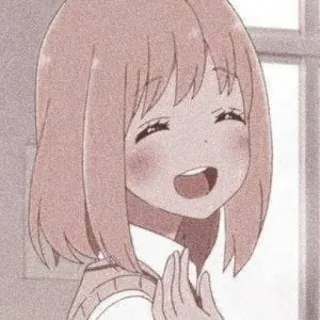 👋 Anime, Mädchen, Niedlich, Lächelnd, Cartoon, Fröhlich telegram sticker