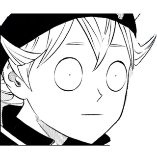 😮 Asta Black Clover anime, manga, funny, shocked, surprised, reaction, black clover, asta whatsapp sticker