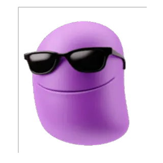 😎 멋진, 보라색, 선글라스, 이모티콘, 캐릭터, 블롭 telegram sticker