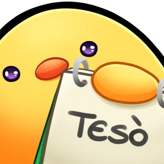 🐤 Tesò lindo, pato, bloc, italiano, saludo whatsapp sticker