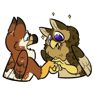 🤯 furry, owl, creature, animal, cute, cartoon telegram sticker