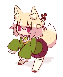 👀 Anime, Kawaii, Fofo, Raposa, Desenho animado, Animal, Chibi telegram sticker