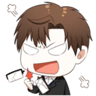 😡 Anime, Bravo, Frustrado, Funcionário de escritório, Desenho animado, Irritado telegram sticker